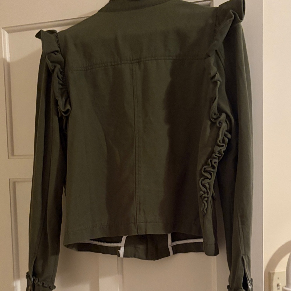 Dolan Dark Green Ruffle Utility Jacket - Picture 6 of 6